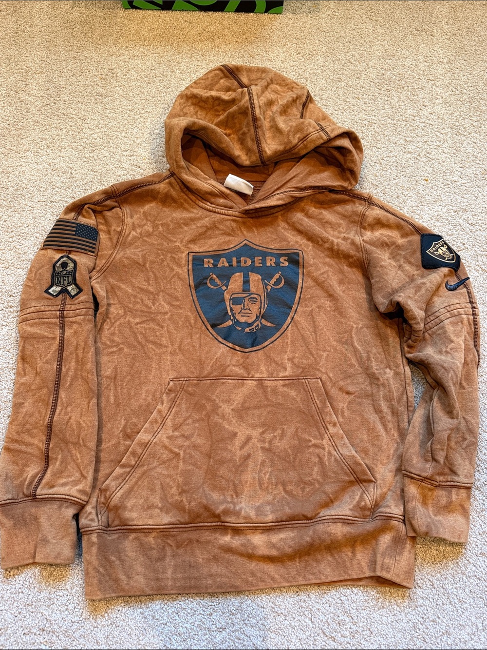 NFL Raiders Brown Hooded Pullover Sweatshirt YS
